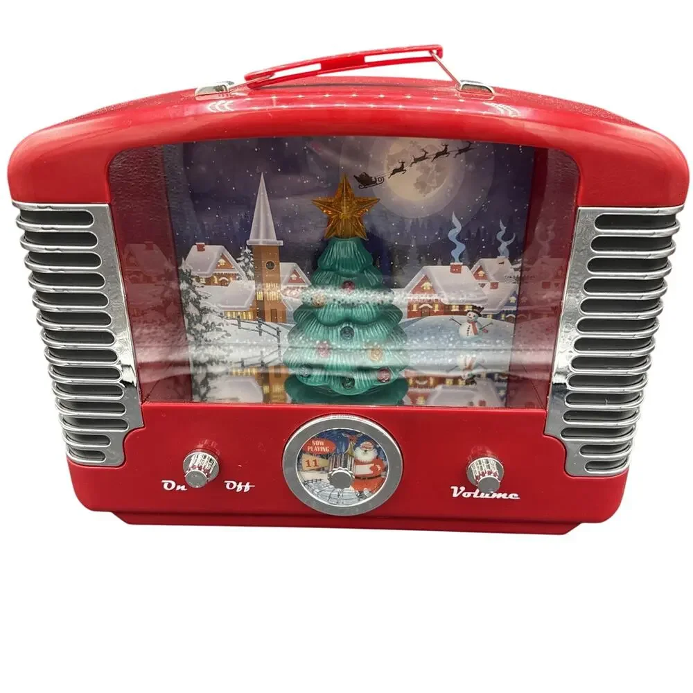 Mr. Christmas Radio North Pole Retro-Style Plays 12 Holiday Songs Lights Up Used